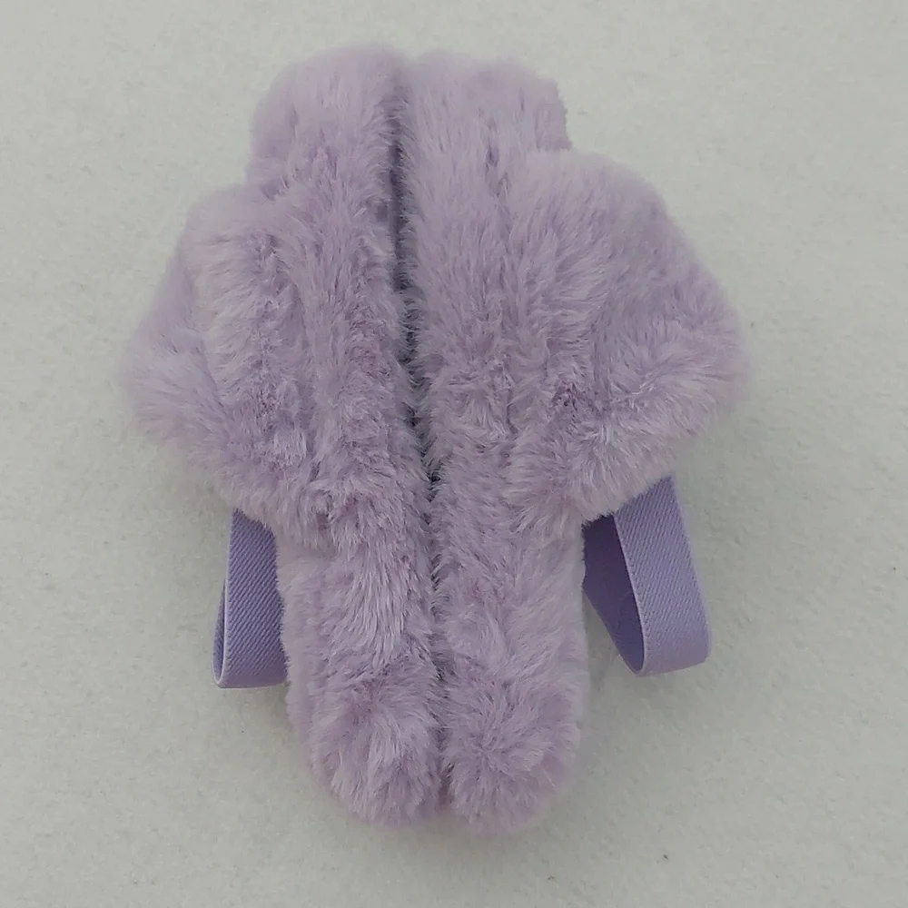CAT & JACK Cozy Lavender Purple Fuzzy Girl's Slippers NWOT